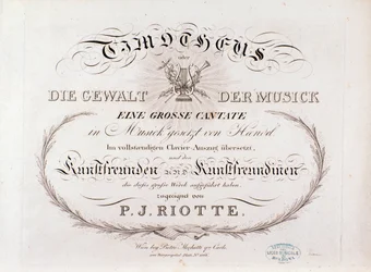 G. F. Händel Timotheus című kottájának címlapja (1812)