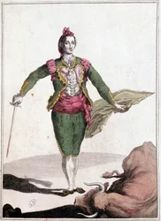 Toreador jelmez, a híres Joaquin Costillares, a bika megdöntése után, 1825-ben.