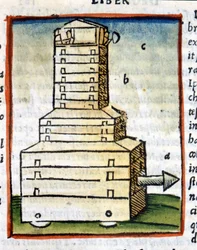 Teknős, harckocsi - Vitruva „” De architectura” című könyvében 1630-ból