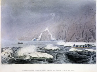 Cape Barrow képe – „” Narratíva a Sarki-tenger partjaira tett utazásról 1819-1821 között”, John Franklin, szerk. London