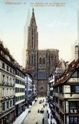 Kilátás a strasbourgi székesegyházra a 19. század végén
