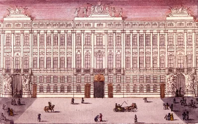 A bécsi császári kancellária látképe, Ausztria Metszet 1820-ból