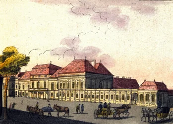 Kilátás Bécs városára Ausztriában, metszet 1820-ból
