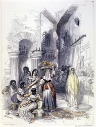Kilátás az 1830-as római gettóra.