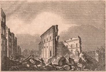 Kilátás Szent Pál romjaira, az 1755-ös földrengés után, Lisszabon, Portugália