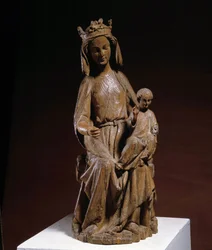 Szűz és gyermek 14. századi faszobor. Musee Vivenel, Compiegne