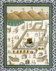 Falfajanszok: a Kasbah-t (kasbah) és környékét (Mekkát) ábrázoló tabló – a Prisse d