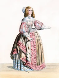 Catherine de Braganza (1638-1705), II. Károly angol király hitvesének portréja. 1860-as metszet.