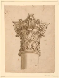 Rajz, kompozit tőke saroknézete, 1625-1650