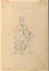 Rajz, jelmeztervezés: 1720 körül.