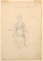 Rajz, jelmeztervezés: 1720 körül.