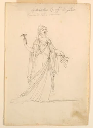 Rajz, jelmeztervezés: 1720 körül.