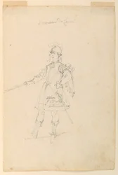 Rajz, jelmeztervezés: 1720 körül.