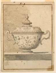 Rajz, Fedeles kerámia tál, 1750-90