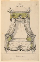 Rajz, Római stílusú ágy tervezete, 1780