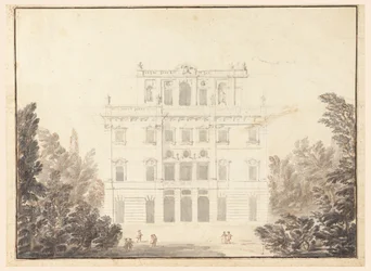 Rajz, Egy parkban lévő kaszinó terve, 1728-84