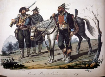 Egy rablóbanda Calabriából (Olaszország).