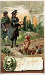 William Shakespeare Hamletjének jelenete - chromo. század vége
