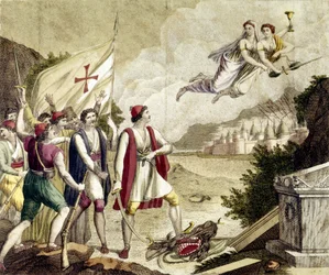 A görög nemzeti érzés oszmán uralom alatti újjáéledésének allegóriája, amely a görög szabadságharchoz (1821-1830), más néven a görög forradalomhoz vezetett.