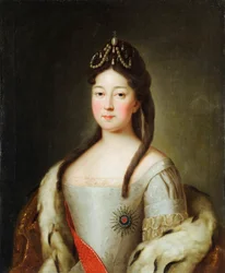 Anna Petrovna de Russie – Anna Petrovna orosz cár (1708-1728), I. Péter orosz császár, Anonymous lányának portréja. Olaj, vászon, 18. század utolsó negyede, Állami Építészeti, Történeti és Művészeti Múzeum, Vladimir