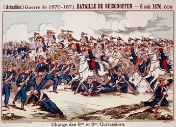 Worth-i csata, 1870. augusztus 6-án a francia-porosz háború kezdő szakaszában (metszet)