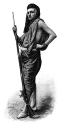 Camille Douls 1864-1889 angol felfedező - metszet 1888