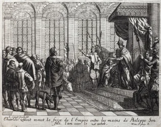 V. Károly (1500-1558) október 25-én átadta a Birodalom művét II (Felipe) (1527-1598), fiának.