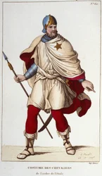 II. Jó János által alapított Csillag Lovag lovagjának jelmeze 1351-ben. 1830-as metszet