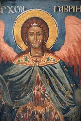 Freskó a Koutloumousiou kolostor templomában, Athosz-hegy, Görögország, 2006 (fotó)
