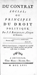 Jean Jacques Rousseau (1712-1778) A társadalmi szerződés vagy a politikai jog alapelvei frontispice, Amszterdamban, 1762-ben nyomtatva