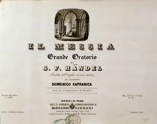 George Frederick Handel (Georg Friedrich Handel) honosított angol német zeneszerző „The Messiás” (A Messiás) című partitúrájának előképe