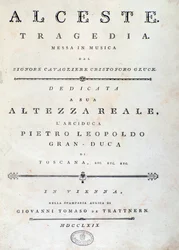 C. W. Gluck operájának Alceste kottájának előképe