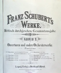 Franz Schubert különféle nyitányainak zenei partitúrájának előképe