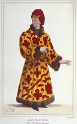 János félelem nélkül (1371-1419), Burgundia hercege. 1830-as metszet