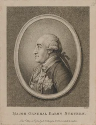 Steuben báró vezérőrnagy (rézkarc)