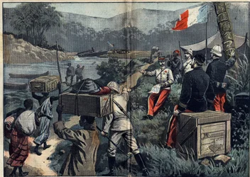 Marchand misszió Afrikában (1896-1899): az expedíció 1898-ban birtokba veszi a Felső-Nílust. A „le Faidherbe” demontálható gőz elindítása a M