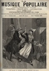 Marie Justine Benoite Duronceray, Madame Favart, és Rochart (Rochard) Pergolese (Giovanni Battista Pergolesi) „Servante Maitresse” (Serva padrona) című művében – metszet a „popular Music”” jeles hetilapba – 1882