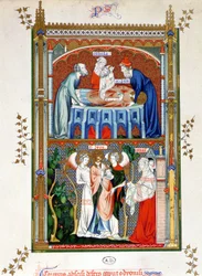 Szent Dénes vértanúsága, chromolithographi a 15. századi dokumentumok szerint.