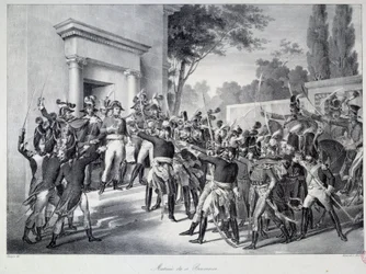 Tábornokok és tisztek találkozója Napoleon Bonaparte-ban (1769-1821) reggel 7 óra körül a 18 brumaire The Coup d