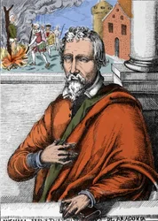 Michel Servet (Michel de Villanueva) (1511-1553), spanyol orvos és teológus. Metszés