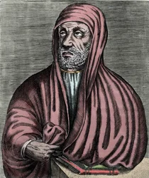 Abu Ali al Husain ibn Abdallah ibn Sina (Avicenna) Avicenna (980-1037), iráni orvos portréja. 17. századi metszet.