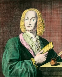 Antonio Vivaldi (1678-1741) olasz zeneszerző portréja. 18. századi metszet. Magángyűjtemény
