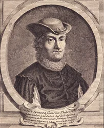 Baruch Spinoza (1632-1677), holland filozófus, más néven Bento de Espinosa vagy Benedictus de Spinoza vagy Benoit de Spinoza portréja. 18. századi metszet.