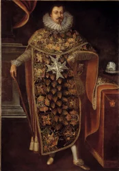 Charles Henri de Clermont Thonnerre (1571-1640) portréja a Szentlélek-rend lovagruhájában (Szentlélek rendje) Névtelen festmény. 17. század. Paris, musee de la Legion d