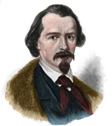 Emanuel von Geibel (1815-1884) német költő és drámaíró portréja.