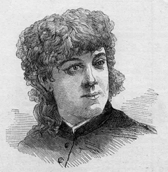 Jeanne Samary (1857-1890) francia komikus, a Comedie Francaise tagja portréja. Metszet a „” Le Monde Illustré”” n¡1168-ban, 1879. augusztus 16..