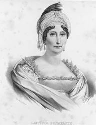 Laetitia Bonaparte (Letizia Maria Ramolino) (1750-1836), I. Napóleon anyja portréja. Metszet a XIX.