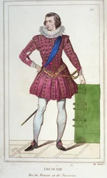 XIII. Lajos (1601-1643), francia király portréja, 1830-as metszet