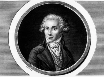 Marguerite Elie Guadet francia politikus (1758-1794) portréja. Metszet a „” A francia forradalom történelmi festményeinek teljes gyűjteménye, három kötetben.””” 1804.
