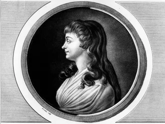 Marie-Jeanne Phelippon, Roland de La Platiere „Madame Roland” feleségének (1754-1793) portréja. Metszet a „” A francia forradalom történelmi festményeinek teljes gyűjteménye, három kötetben.””” 1804.